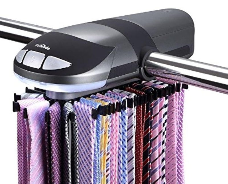 Primode Motorized Tie Rack Stores Up to 50 Tiesâ€“ Closet Organizer, Holds & Displays Up to 50 Ties Or Belts, Rotation Operates with Batteries. Great Gift Idea for Fathers Day - Image 2